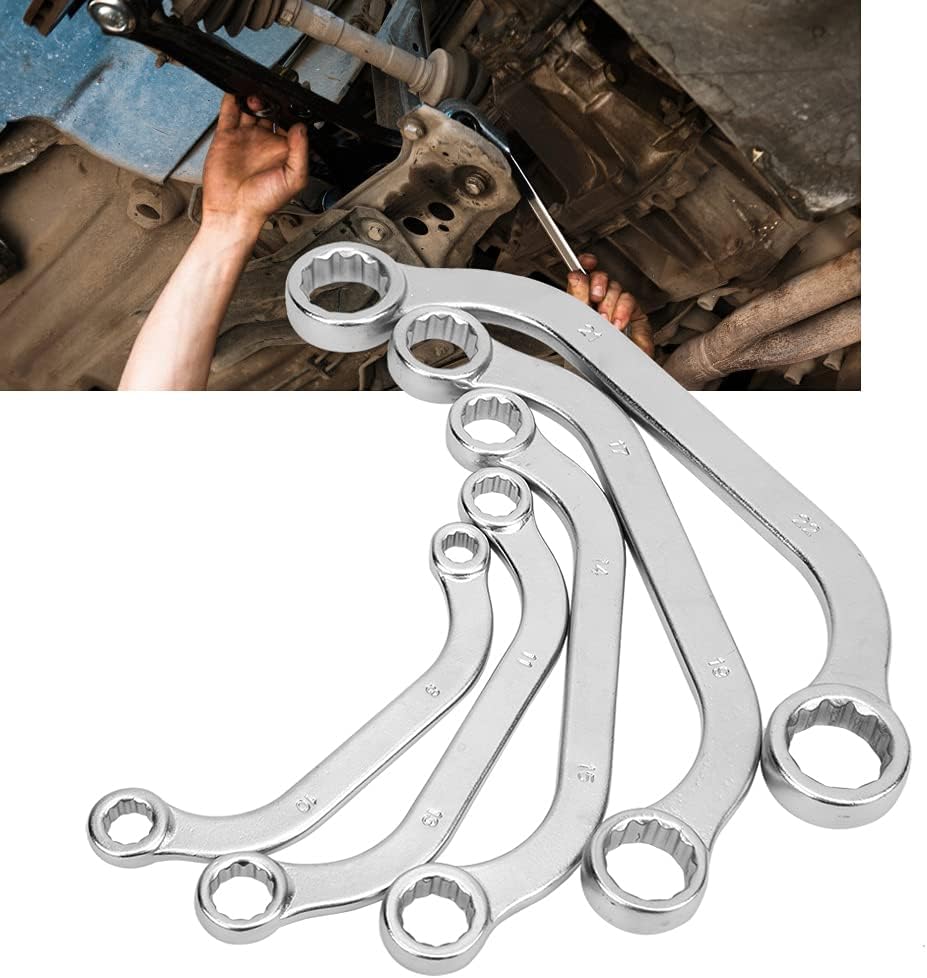 Duimimi (デュミミ) 5個セット メトリックハーフムーン ダブルエンドレンチセット クロームバジウムスチールスパナキット 8