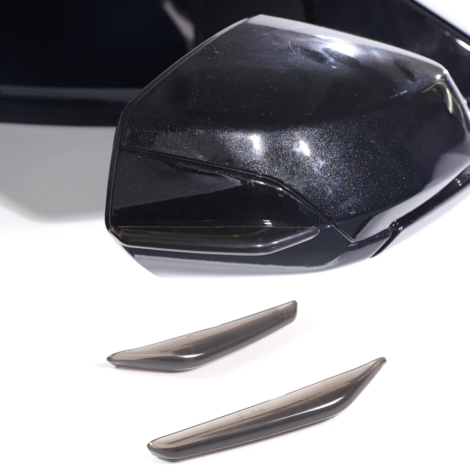 Side Mirror Turn Signal Light Cover Compatible with Corvette C8 Stingray 2020-2023, Left & Right Rear View Mirror Turn Signal Light Lamps Cover Accessories Smoke Black