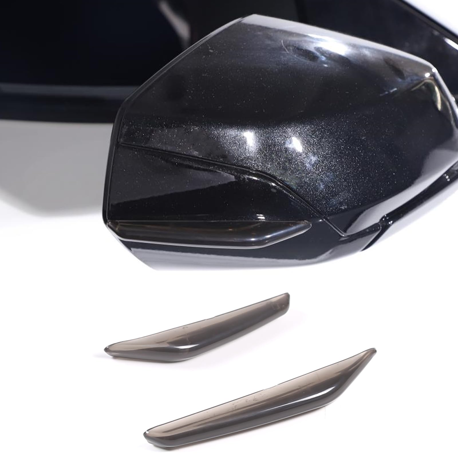 Side Mirror Turn Signal Light Cover Compatible with Corvette C8 Stingray 2020-2023, Left & Right Rear View Mirror Turn Signal Light Lamps Cover Accessories Smoke Black