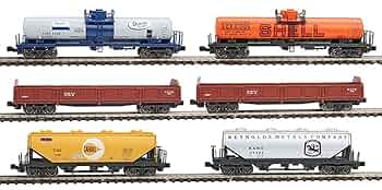 Nゲージ　貨車　外国型　35両セット マイクロエースのアメリカ型貨車と、日本型貨車を比べてみた