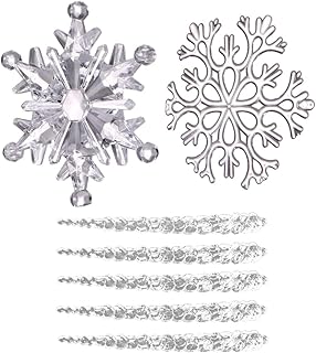 7 Peças de Pingente de Gelo E Floco de Neve Pendurado Enfeite para Ãrvore de Natal Pendurado Decoração de Plástico Transparente para a Ãrvore de Natal Ou Decoração de Casamento