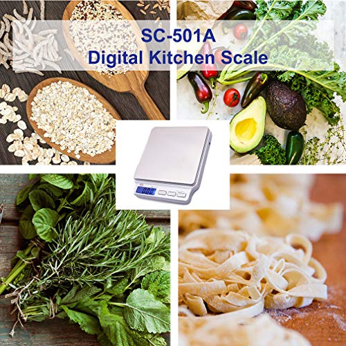 American Weigh Scale Sc Series Precision Digital Food Kitchen Weight Scale, Silver, 500 X 0.01G (Sc-501-A) #TOP5