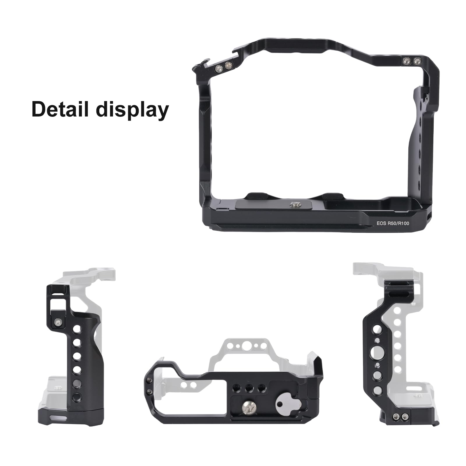Klatka do modeli EOS R100/R50, klatka do modeli EOS R50/R100 – futerał na aparaty Canon EOS R100 i R50, zestaw do montażu aparatu, zimna stopka