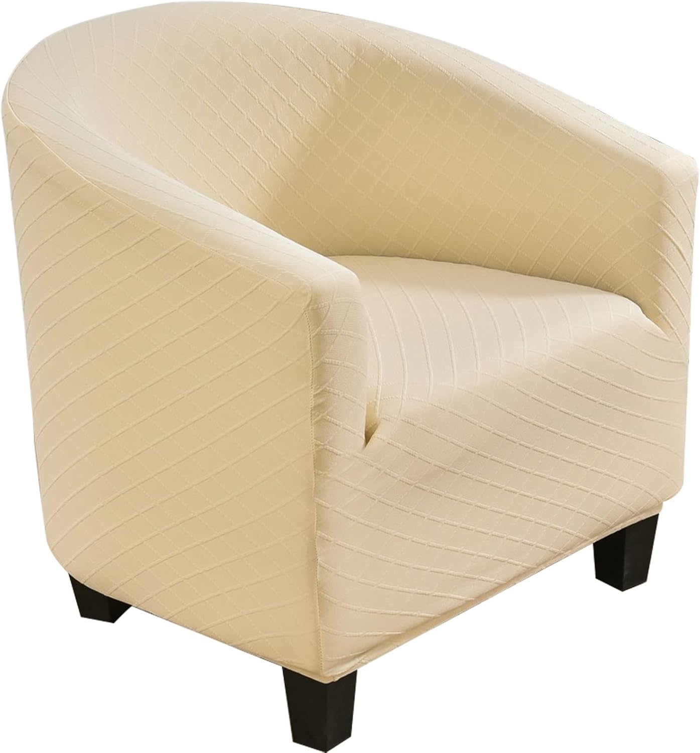 Konsilsa Jacquard Club Chair Slipcover, High Stretch Machine Ultra Soft Tub Chair Cover 1 Piece Spandex Armchair Slipcovers Form Fitted Chair Protectors Cover for Office Hotel Bar (Color : Yellow)