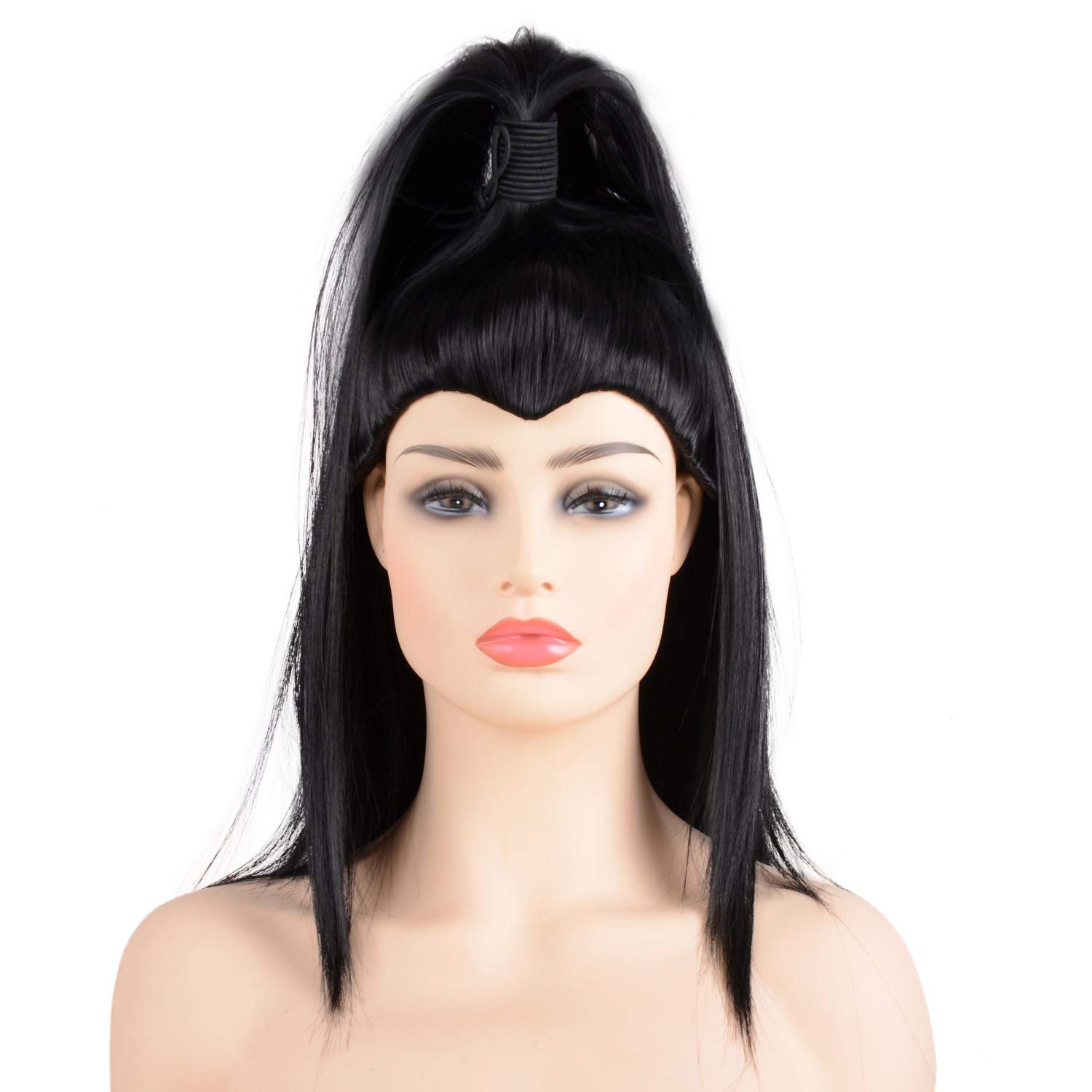 Chinese Ancient Hanfu Wig Knight Swordmen Confucius Pai Mei Kung Fu Master Costume Accessory Halloween Extra Long Hairpiece Hair (47-Black) - Image 2