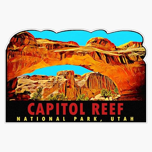 Calcomanía de vinilo de viaje vintage Capitol Reef National Park Utah, para pared, laptop, 5 pulgadas (RDB-USA-STICKERS-0197)