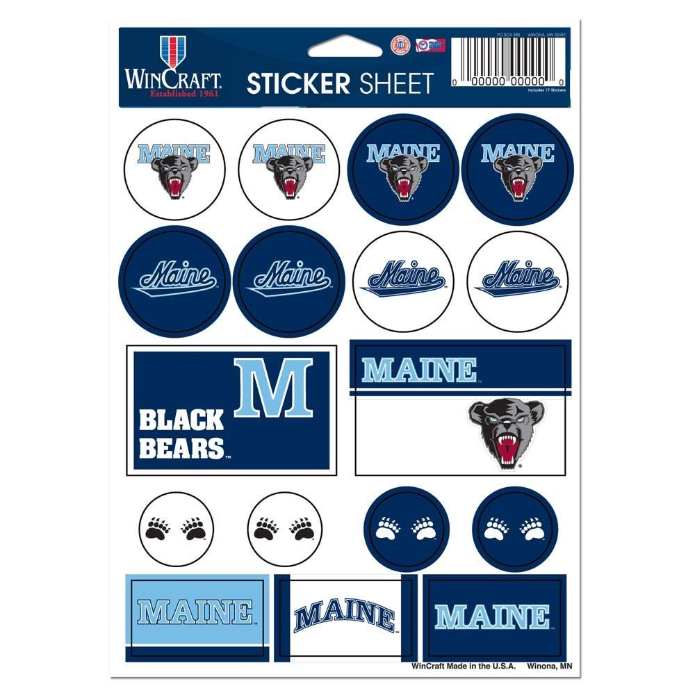 NCAA University of Maine Vinyl Sticker Sheet, 5 x 7
