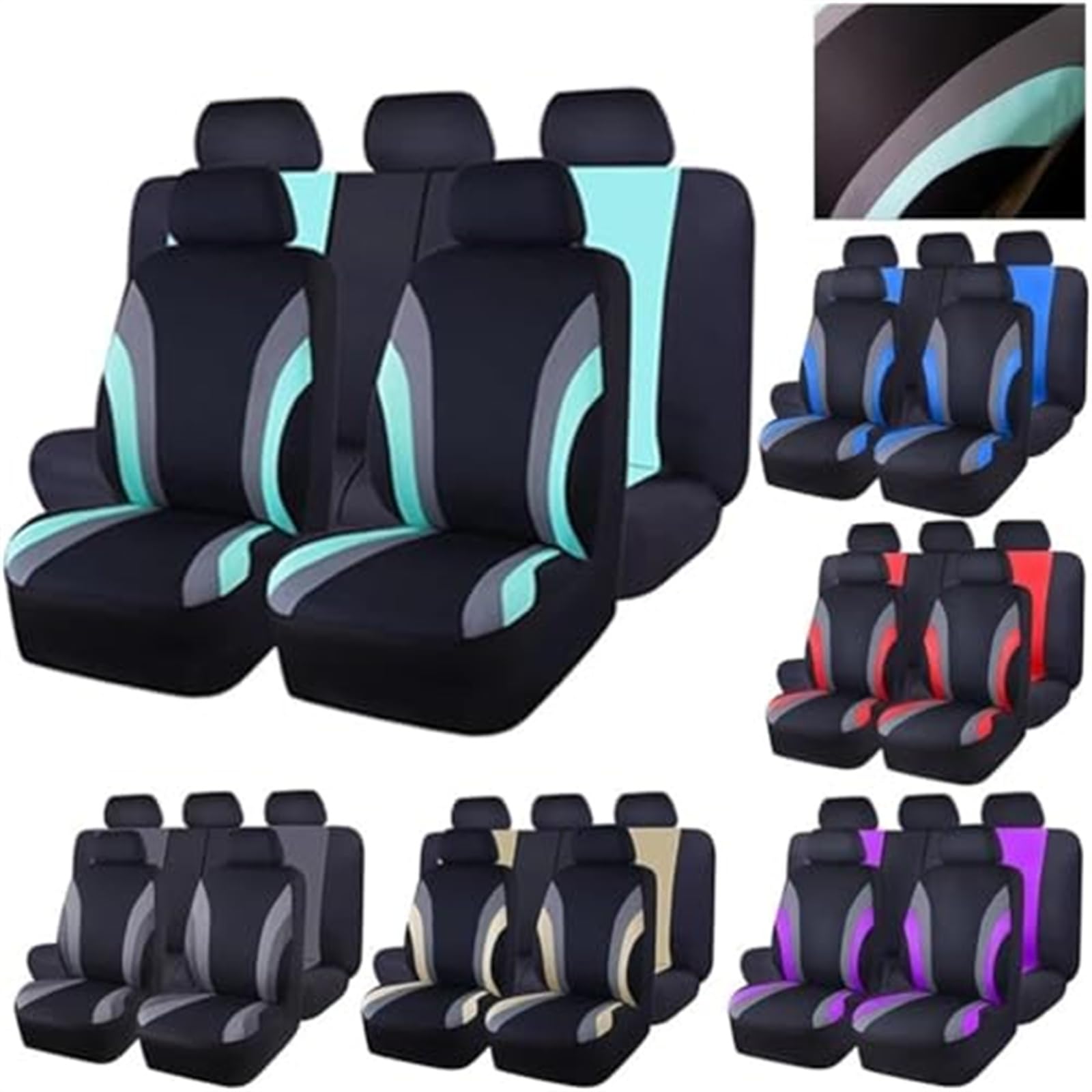 Voiture Ensembles Housses Siège pour Nissan Juke 2014-2019, Housses Siège Avant Voiture Confortable Respirant Couverture de Siège Avant Accessoire,E/Purple