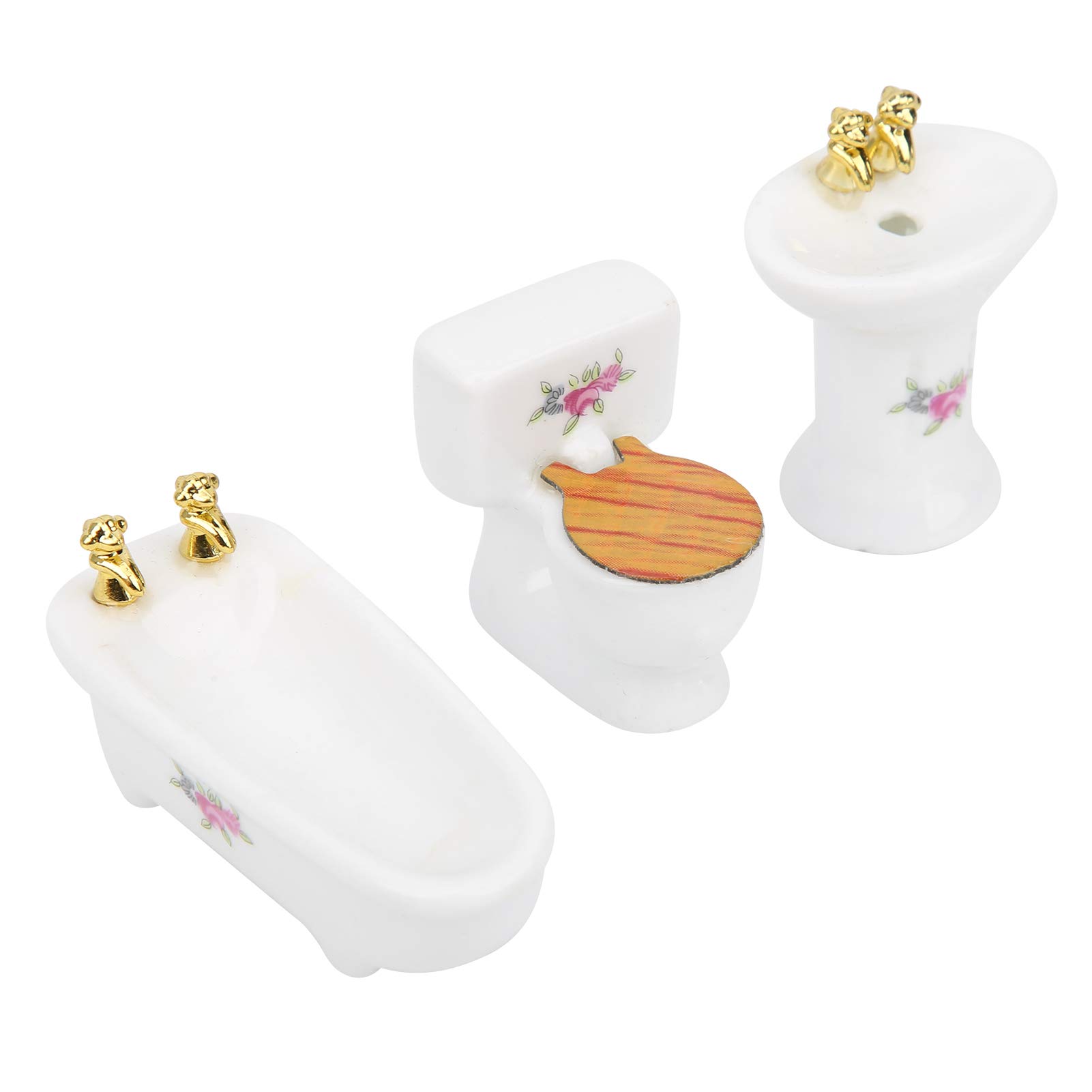 BTOSEP Maison de poupée miniature 1/24, ensemble de salle de bain exquise en céramique pour BTOSEP Maison de poupée miniature 1/24, ensemble de salle de bain exquise en céramique pour