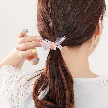 Amazon | ヘアゴム リボン 輪ゴム 星 蝶々結び 大人 髪ゴム