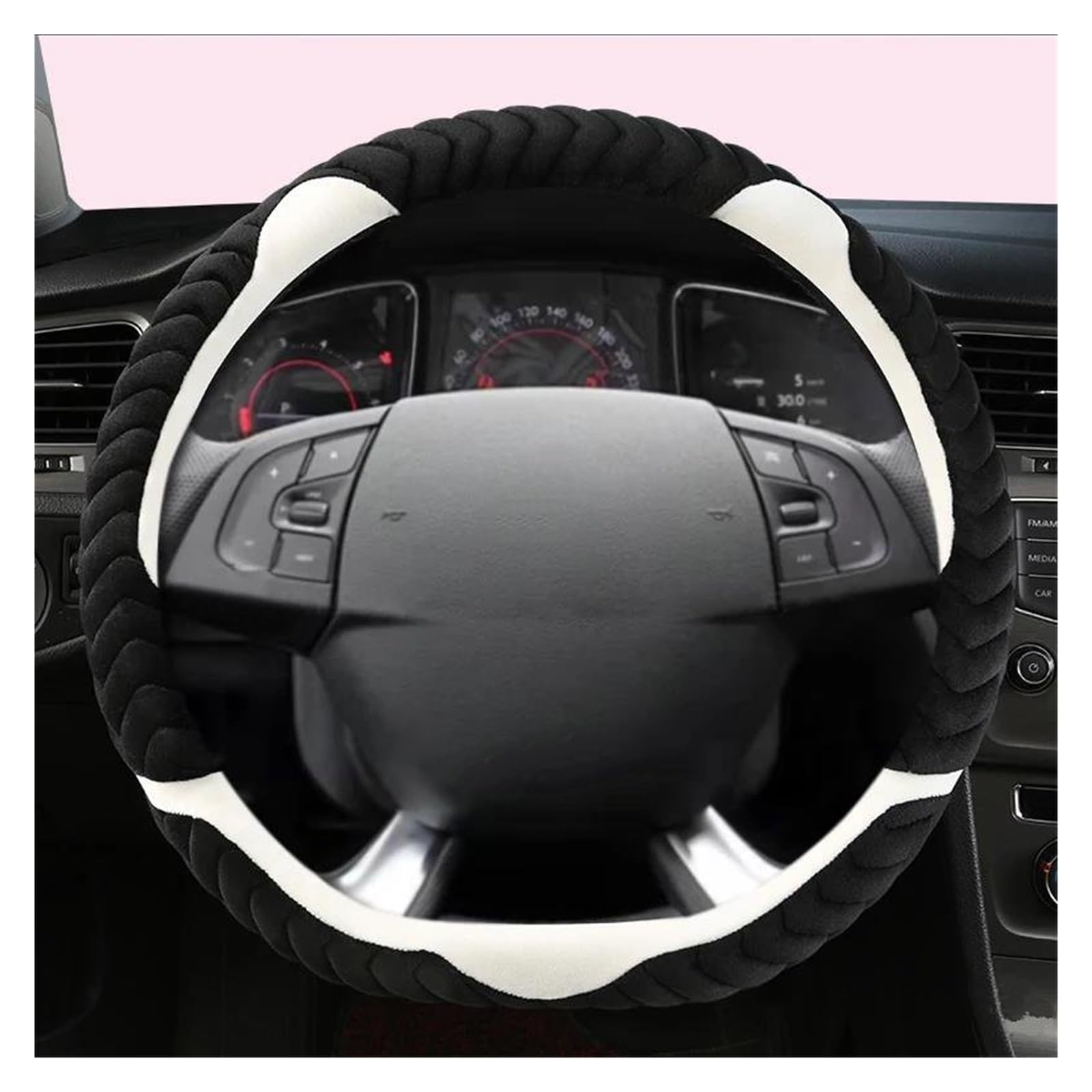 Couverture de volant de voiture en peluche d'hiver en D pour Citroën DS6 DS9