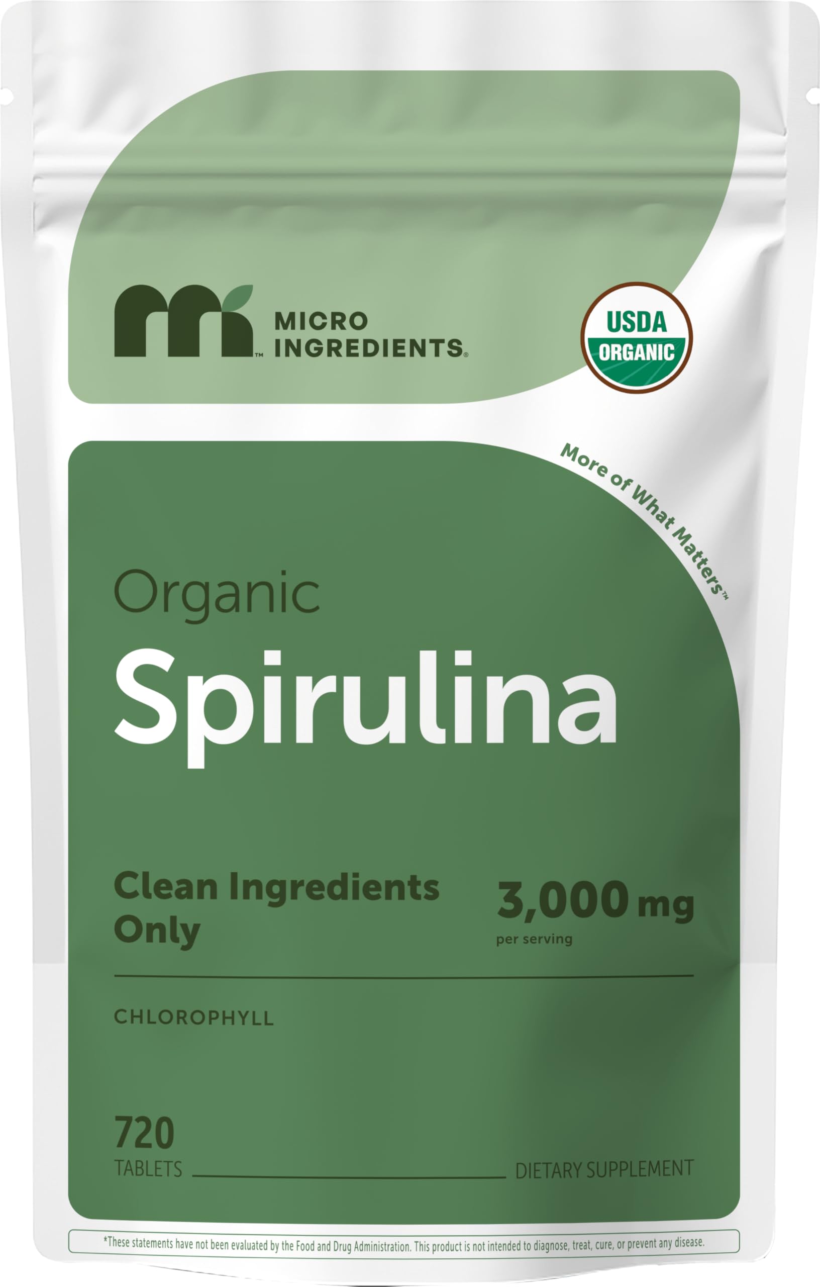Organic Spirulina Supplement (3000/Serving,720 Tablets)