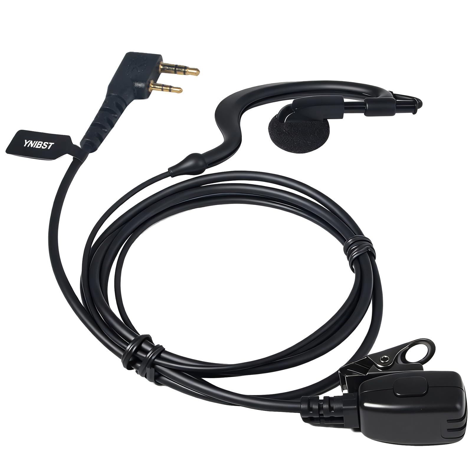 Auricolare Walkie Talkie, Cuffia a Forma di G con Microfono PTT Compatibile con Kenwood Baofeng UV-5R UV-82 BF-888S Radio Bidirezionale (8 pezzi)