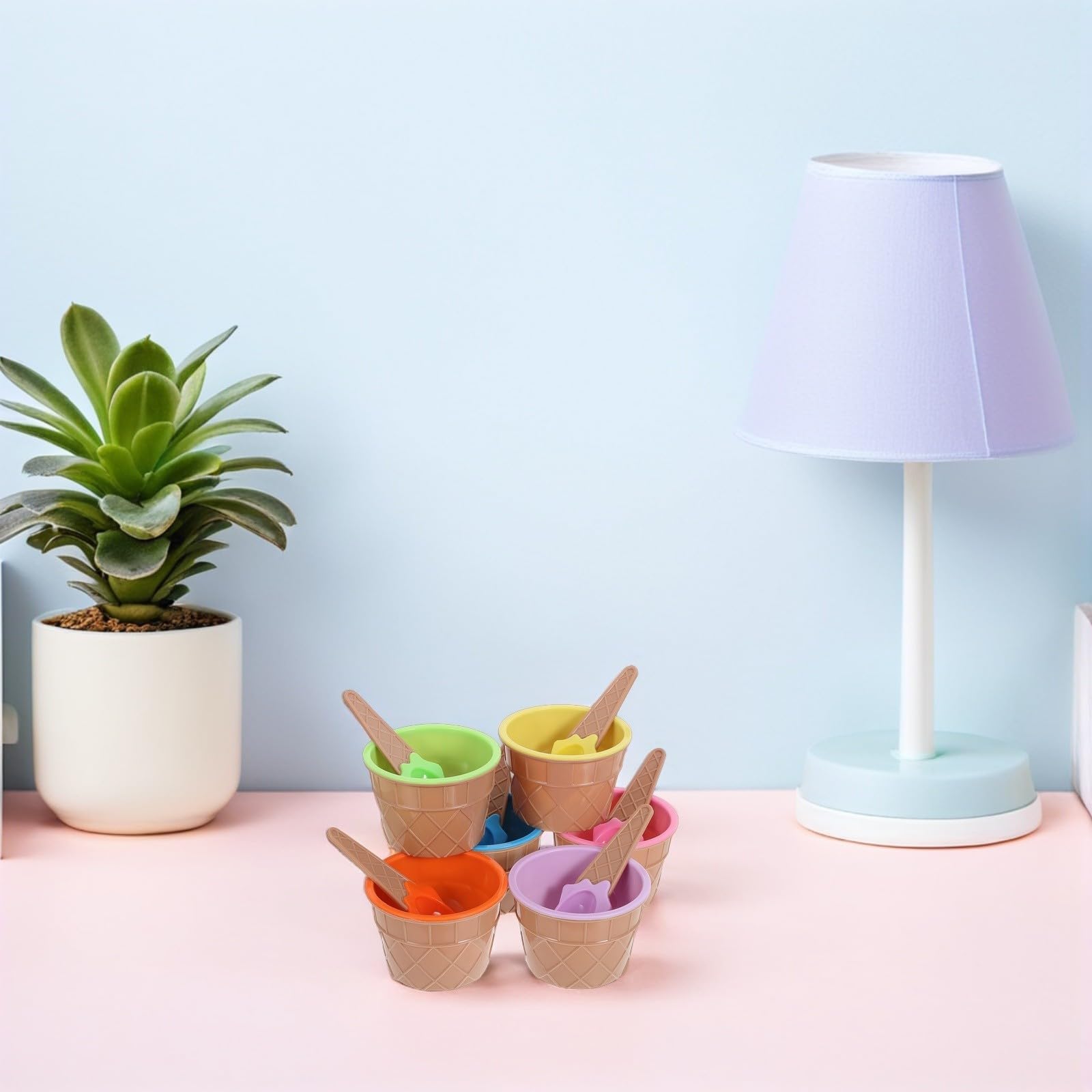 Hemobllo Ensemble de 24 Coupes à Glace en Plastique Réutilisables