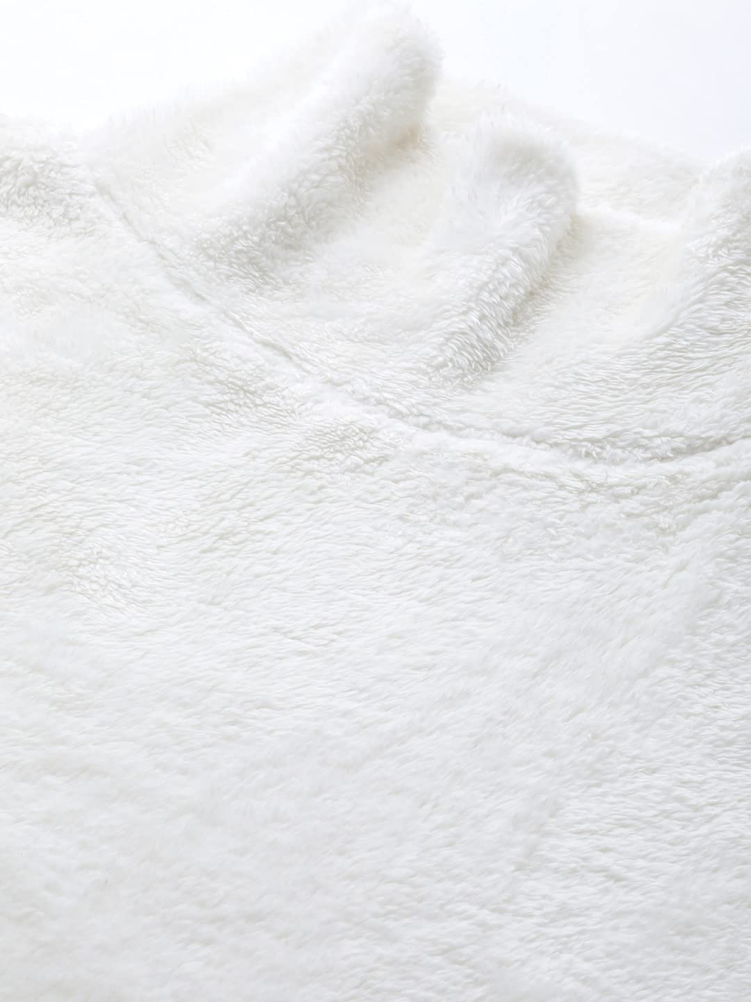 SASSAFRAS White High Neck Faux Fur Sweatshirt 3