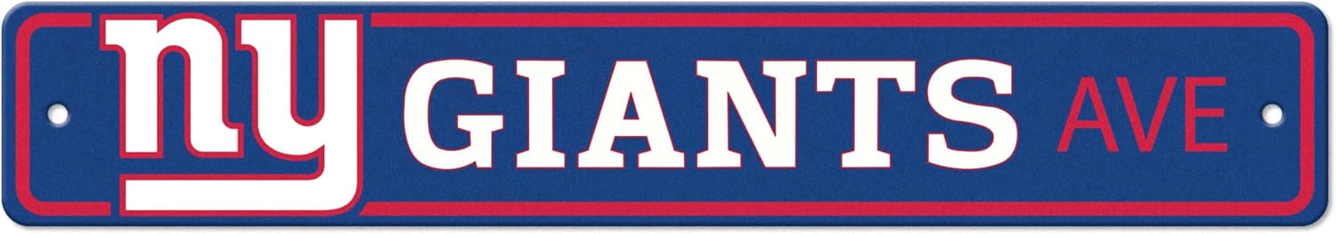 NFL - New York Giants Team Color Street Sign Décor 4in. X 24in. Lightweight