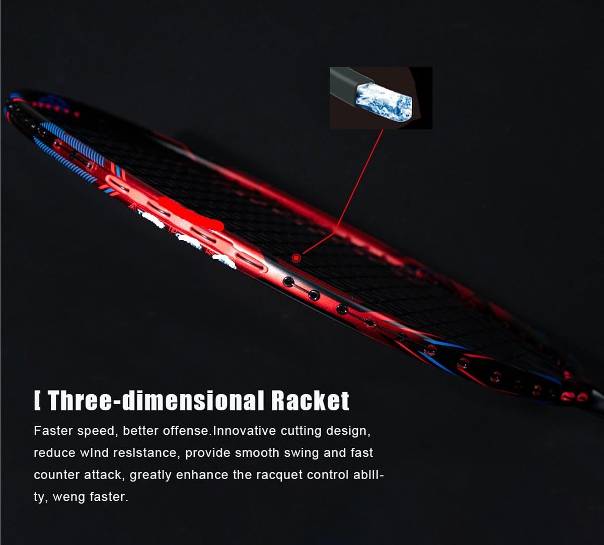 Badminton Set Racchetta da Badminton Ultraleggera 52 g con Rimbalzo rapido e Racchetta Professionale in Fibra di Carbonio