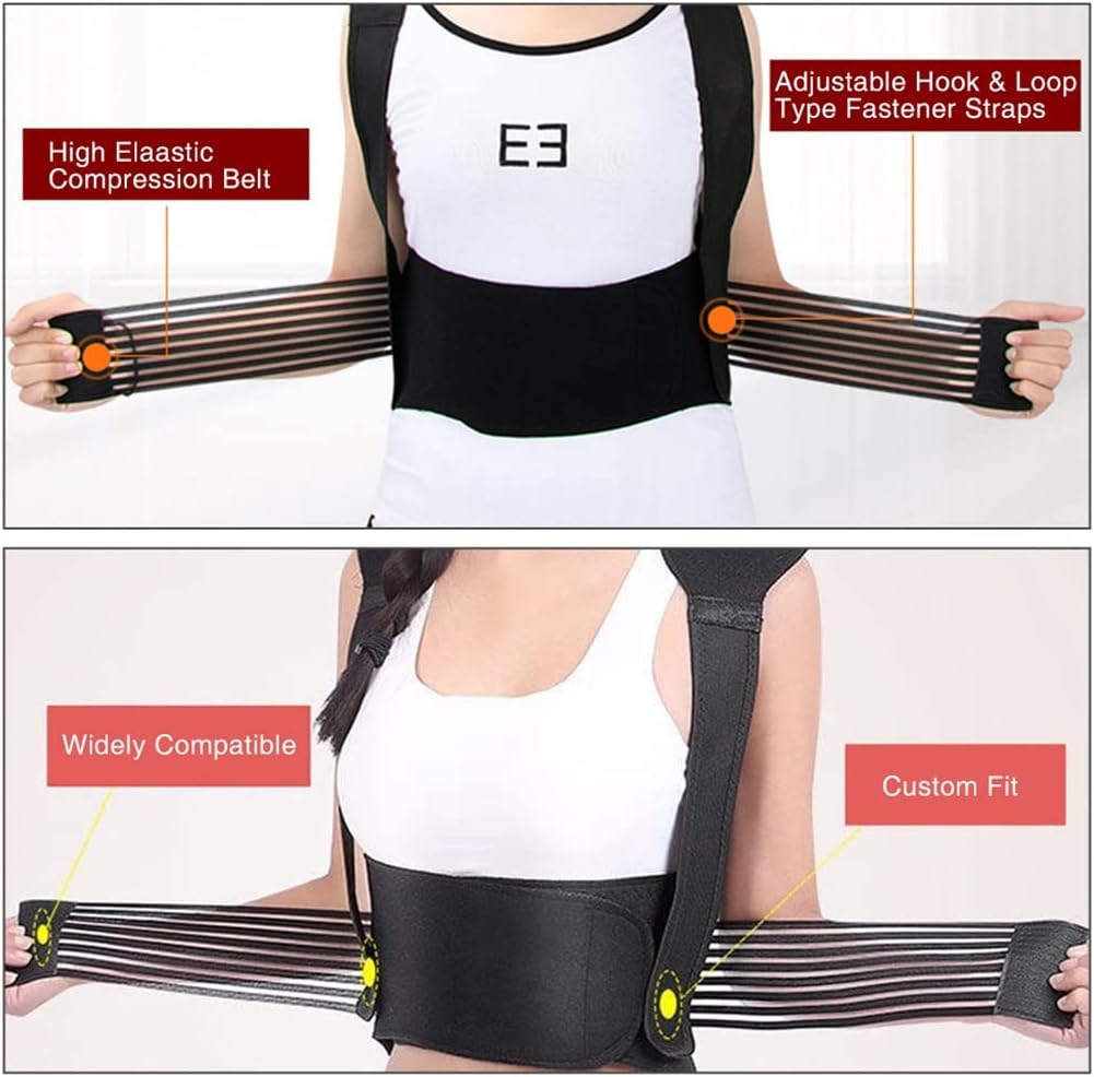 Self Heating Magnetic Therapy Back Waist Support Belt Adjustable Lumbar Brace Massage(L)