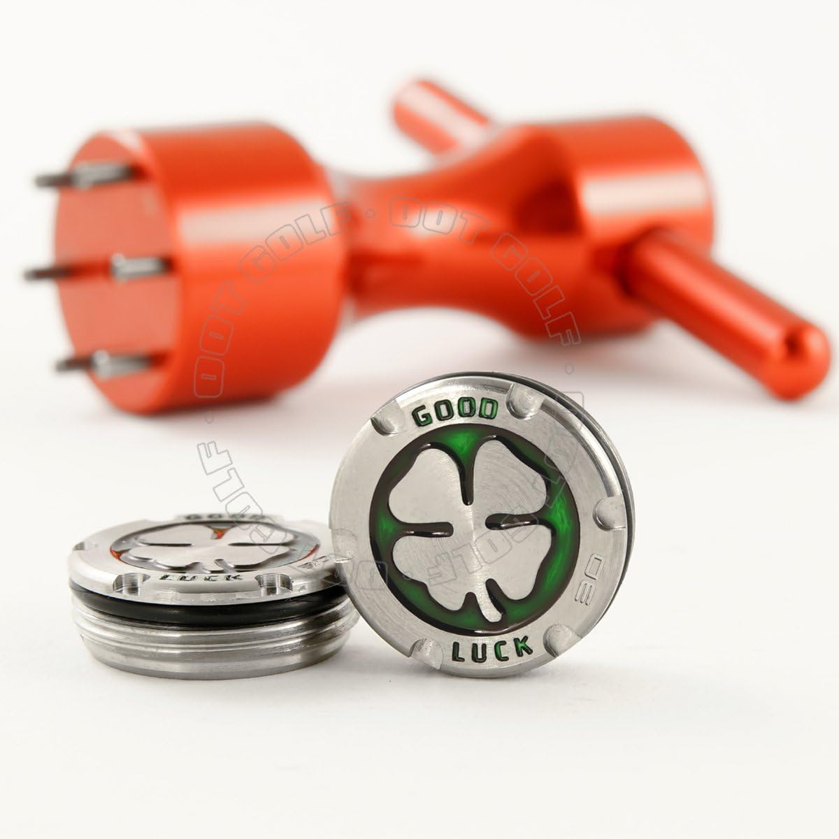19th Hole Custom Shop 2 of 30g Deluxe Tour Style Weights for Scotty Cameron Putters + Wrench, Lucky Clover, Green