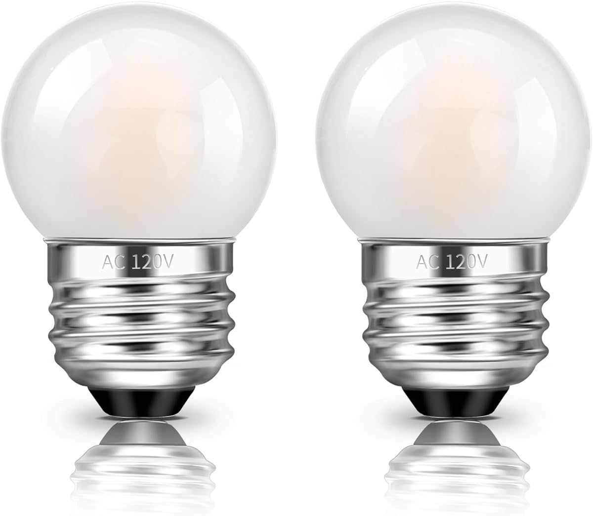 G40 1.5W Low Wattage LED Bulb 15 Watt Equivalent, E26 Base Low Power Small Light Bulbs Warm White 2700K Mini Globe Light Bulbs for Bedroom Night Light, Bedside Table Lamp, Ceiling Fan, 2 Pack