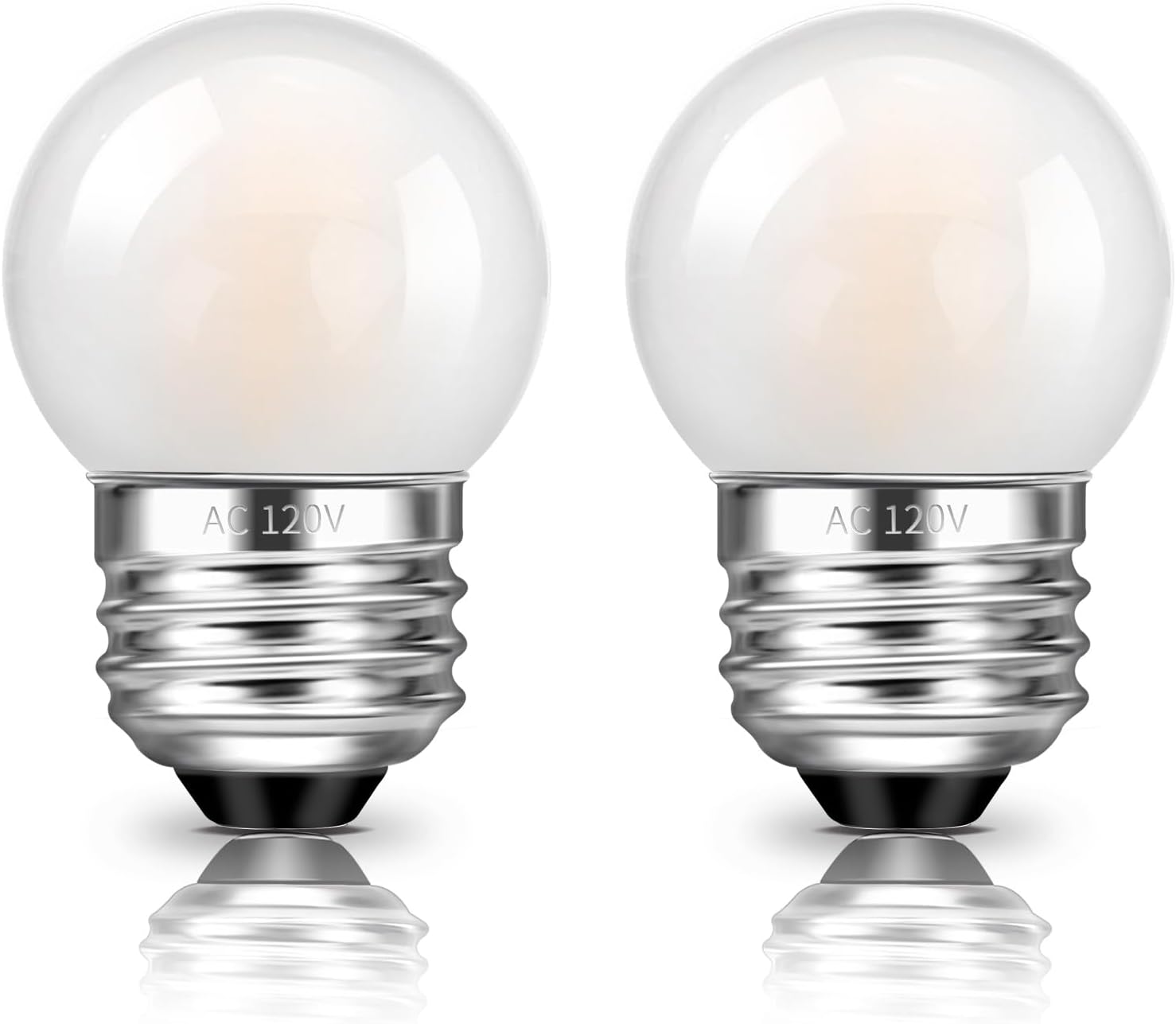 G40 1.5W Low Wattage LED Bulb 15 Watt Equivalent, E26 Base Low Power Small Light Bulbs Warm White 2700K Mini Globe Light Bulbs for Bedroom Night Light, Bedside Table Lamp, Ceiling Fan, 2 PACK
