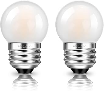 G40 1.5W Low Wattage LED Bulb 15 Watt Equivalent, E26 Base Low Power Small Light Bulbs Warm White 2700K Mini Globe Light Bulbs for Bedroom Night Light, Bedside Table Lamp, Ceiling Fan, 2 PACK