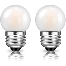 G40 Led Low Wattage Bulb 3W, 25 Watt Equivalent, E26 Base, Warm White 2700K | Low Power Small Light Bulbs, Mini Globe Light Bulbs, For Bedroom Night Light, Bedside Table Lamp, Ceiling Fan, 2 Pack