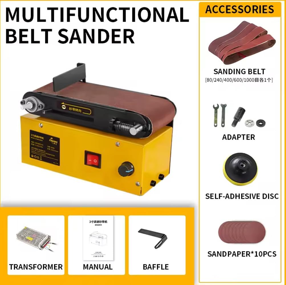 Benchtop Belt Disc Sander Variable Speed Multifunctional Sanding Grinding Machine