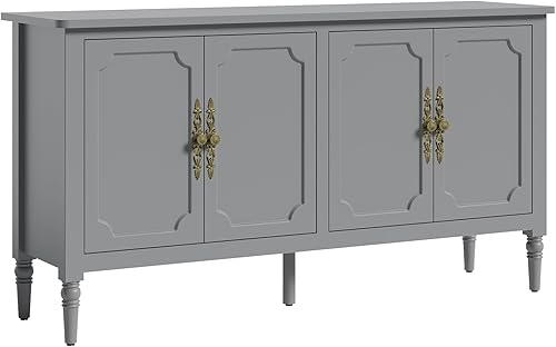 Miniatura 4 de RoyalCraft Aparador Buffet Gabinete con Almacenamiento 58 '' Credenza moderna de mediados de siglo con patas de madera maciza, Armario de consola de