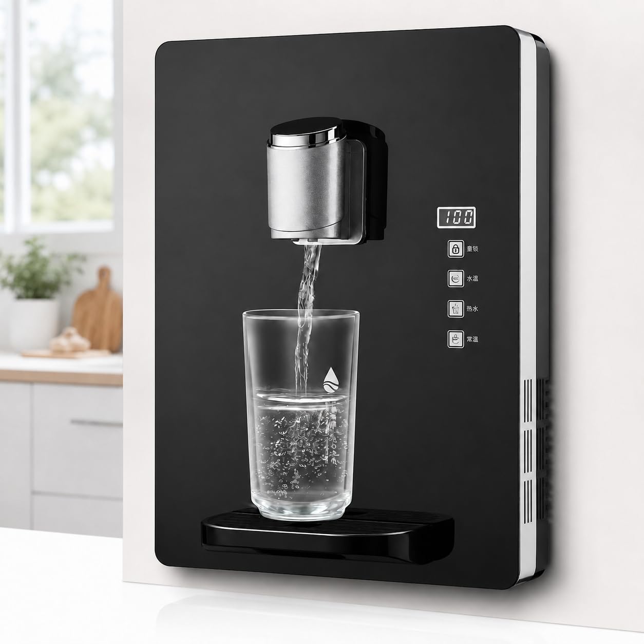 Distributore istantaneo di acqua calda da parete, 2200 W, uscita 30 l/h, temperatura regolabile, ideale per uso domestico e ufficio