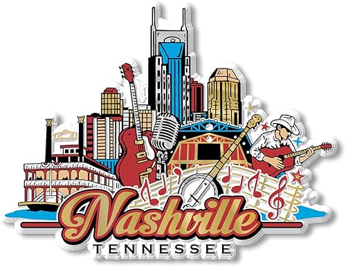 Miniatura 1 de Imán de collage de la ciudad de Nashville por Classic Magnets, recuerdos coleccionables fabricados en los Estados Unidos, 4 x 3.5 pulgadas