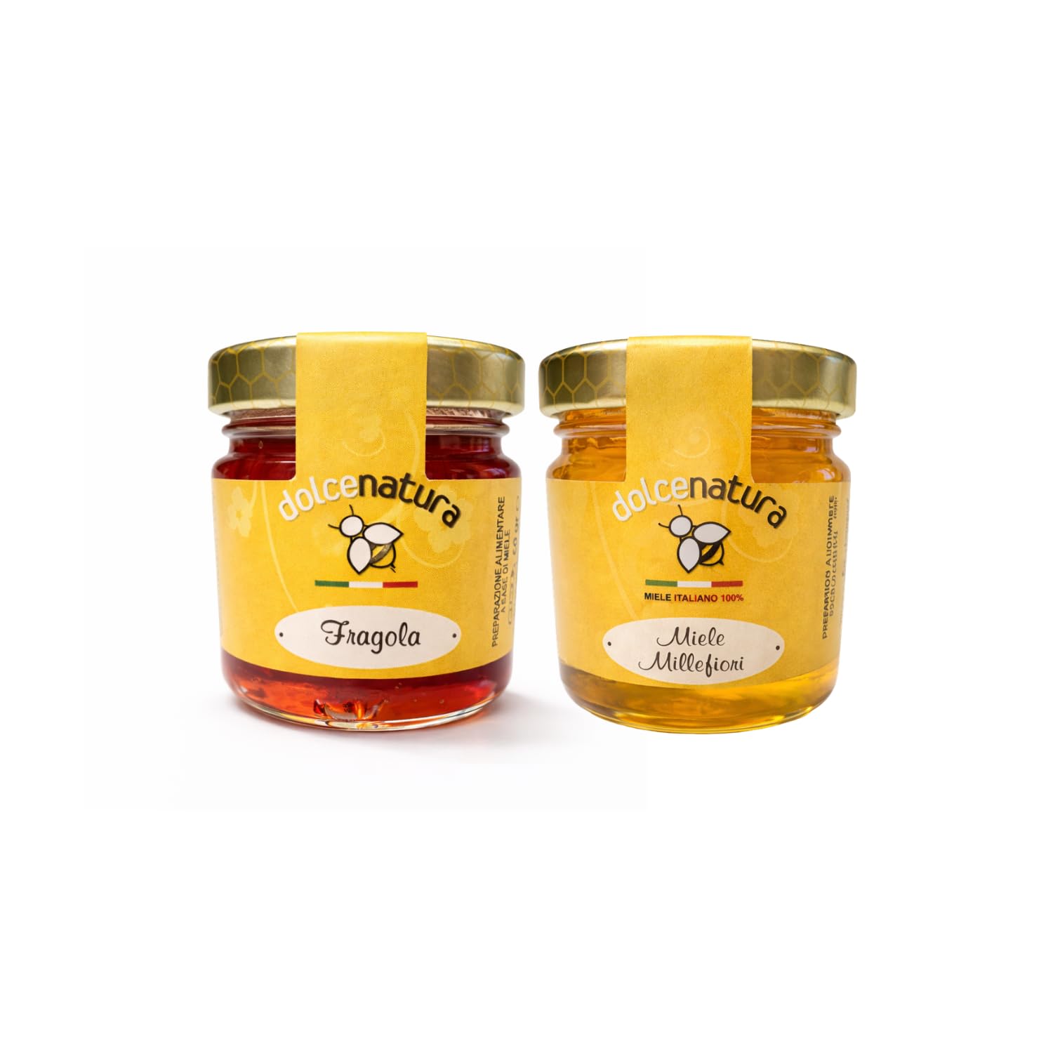 Set Degustazione Miele 8 Vasetti 50g - Miele Italiano Naturale Gusti Assortiti Pera Fragola Limone Mandarino Fichi Frutti di Bosco Nocciola Millefiori Mini Formato Idea Regalo Gourmet (Dolce Natura)