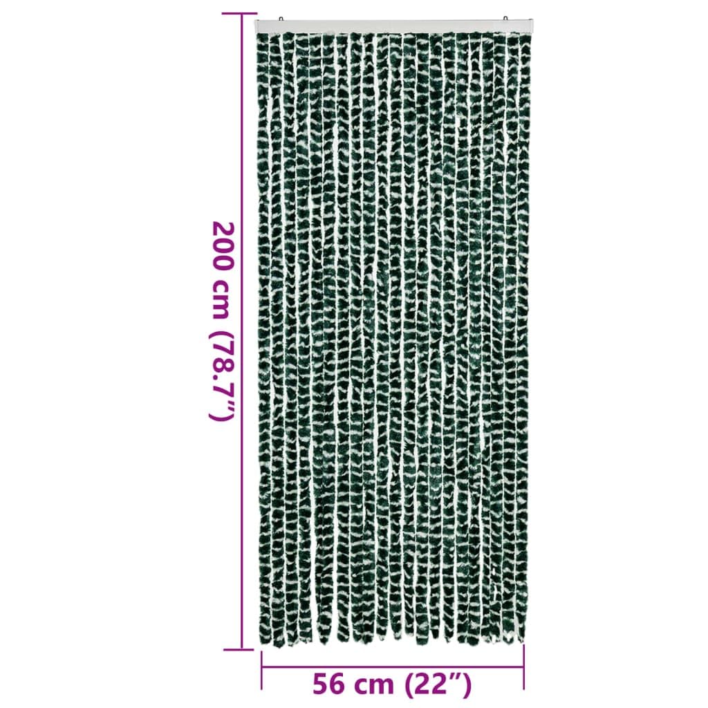 vidaXL Fliegenvorhang Grün und Weiß 90x200 cm Chenille