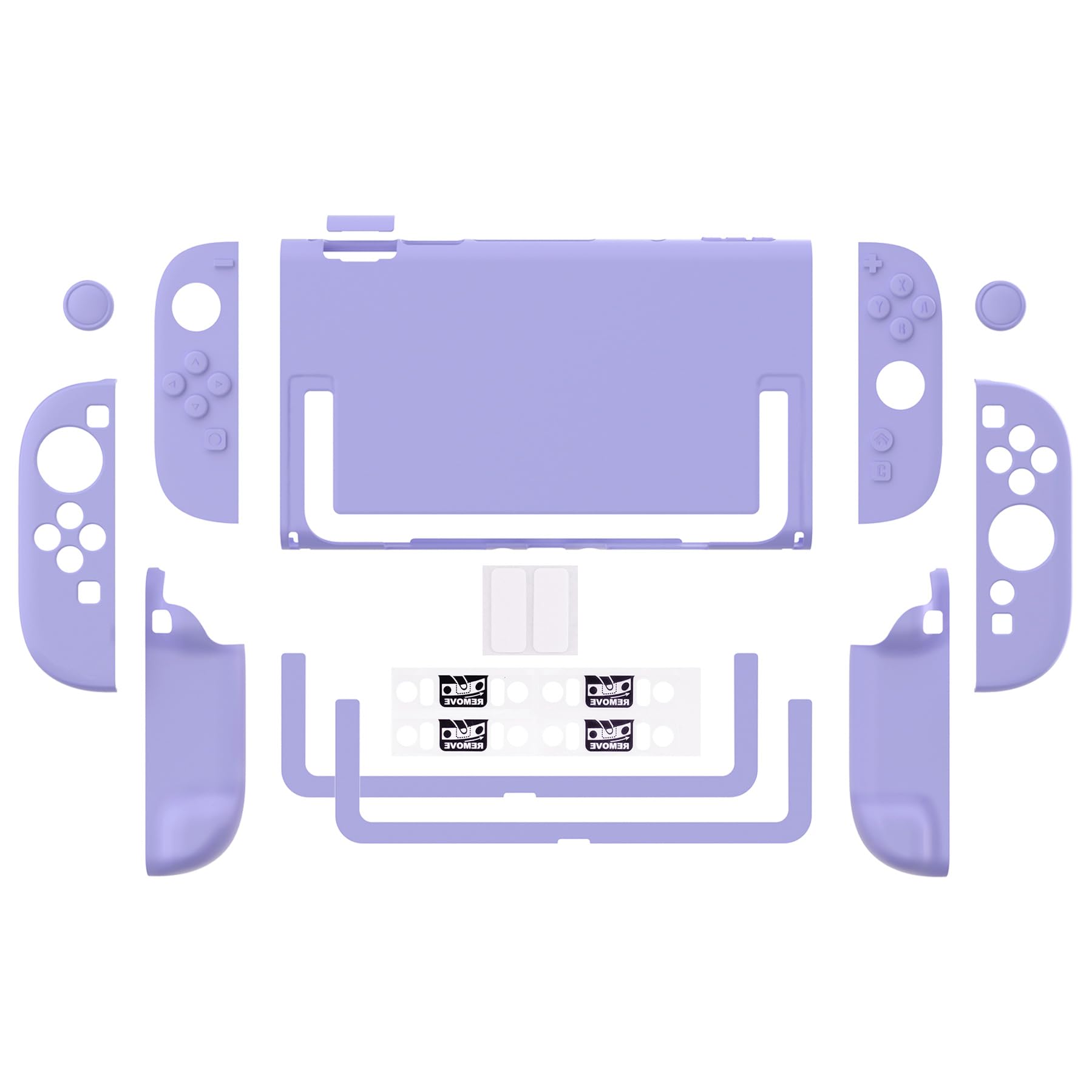 playvital Coque pour Switch 2 Accessoire Protection pour Nintendo Switch 2 Housse Grip pour Joycon avec Capuchon Joystick/Autocollant/Couvre-Boutons,Coque Rigide Dockable-Violet Clair