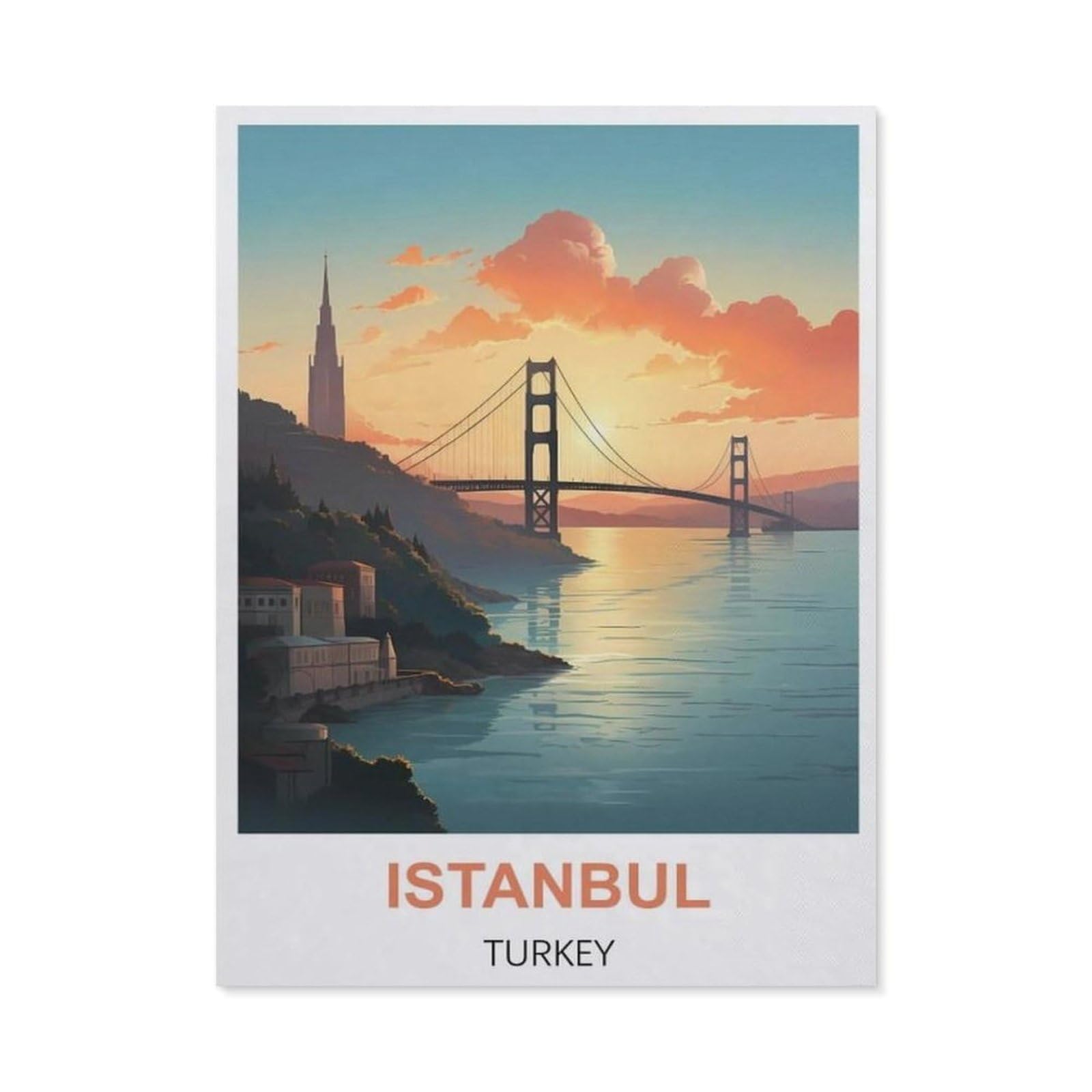 BEAYODKP 5D Diamond Painting Set for Adults and Children，Istanbul Turkey Vintage Travel Poster，DIY Diamond Crystal Rhinestone Embroidery Painting（50 x 60 cm/19.68 x 23.62 inches）-BW4