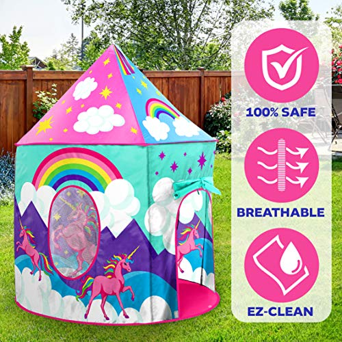 image for USA Toyz Unicorn Pop Up Tent for Kids - Indoor and Outdoor Playhouse U