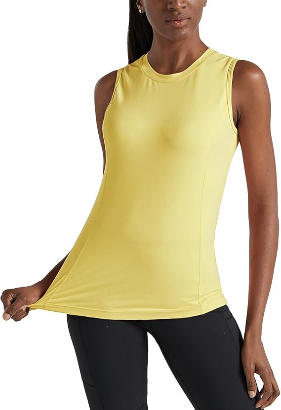 BALEAF Women's High Neck Tank Tops with Wider Strap Sleeveless Shirts