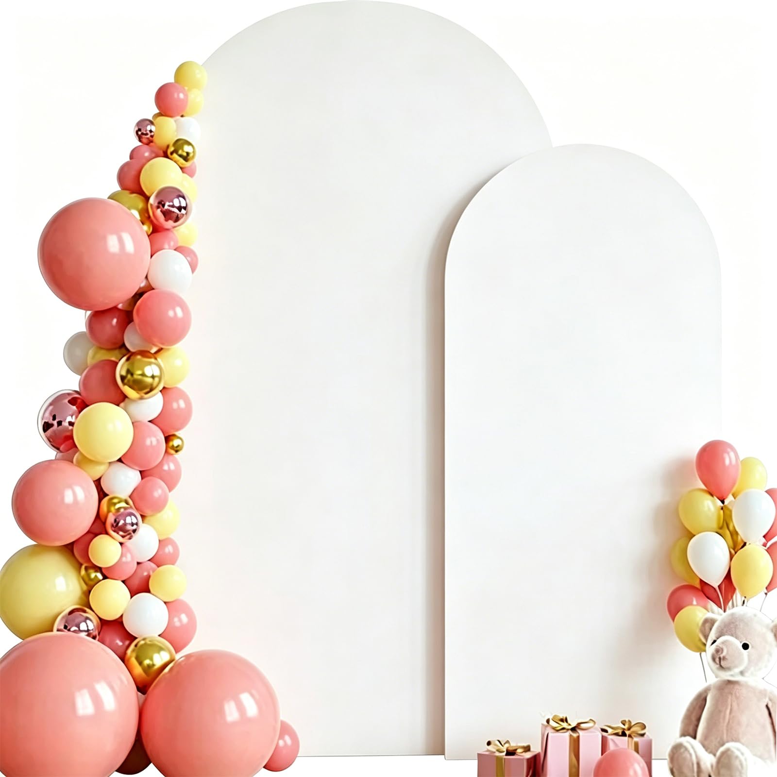 Copertura per arco di nozze, rotonda, double face, per matrimoni, feste, cerimonie, banchetti, decorazione di compleanno (100 x 200 cm)