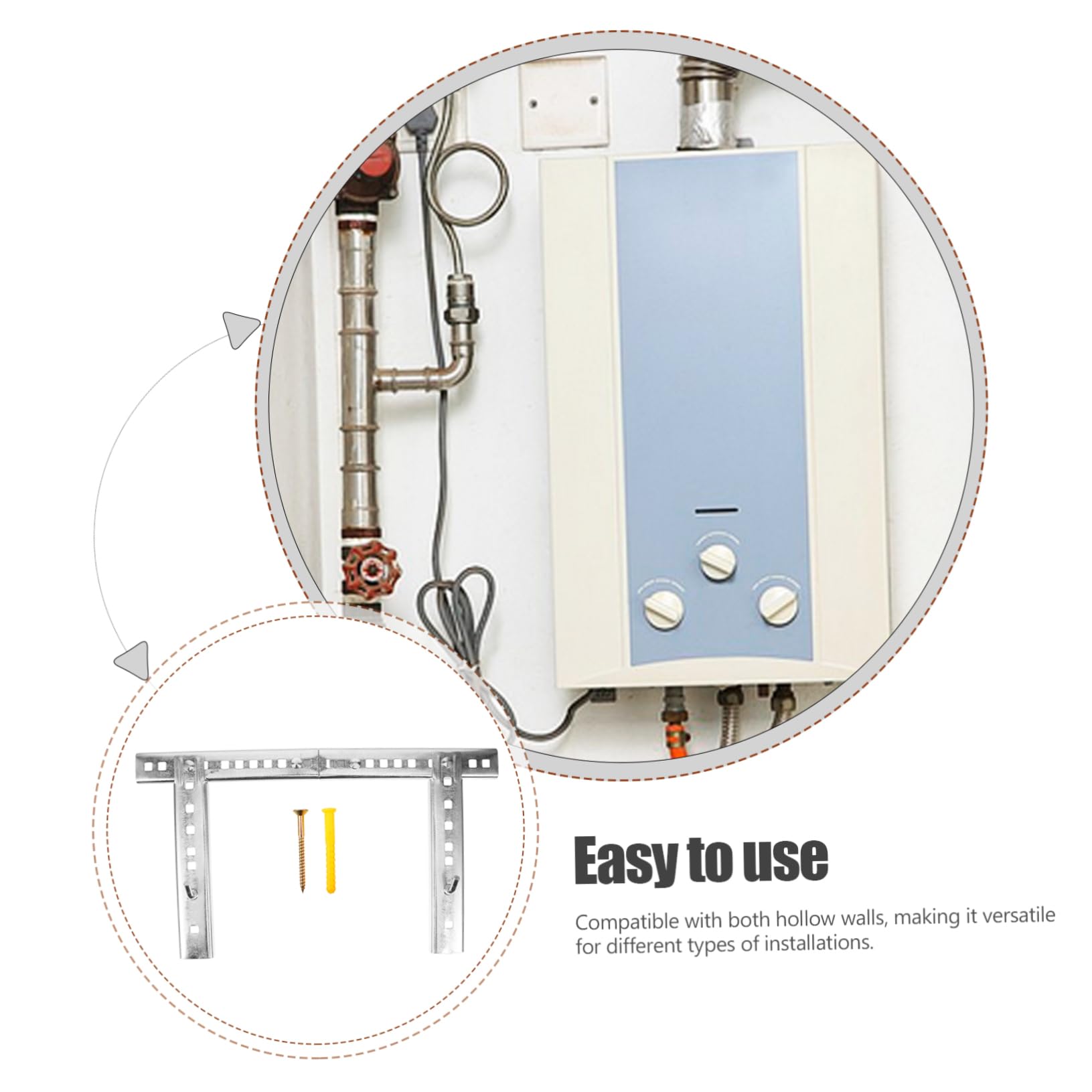Calentador Estable Hierro de Soporte de Eléctrico Agua para Rápida Instalación y Pequeños Reducidos Adecuado para Baños Espacios