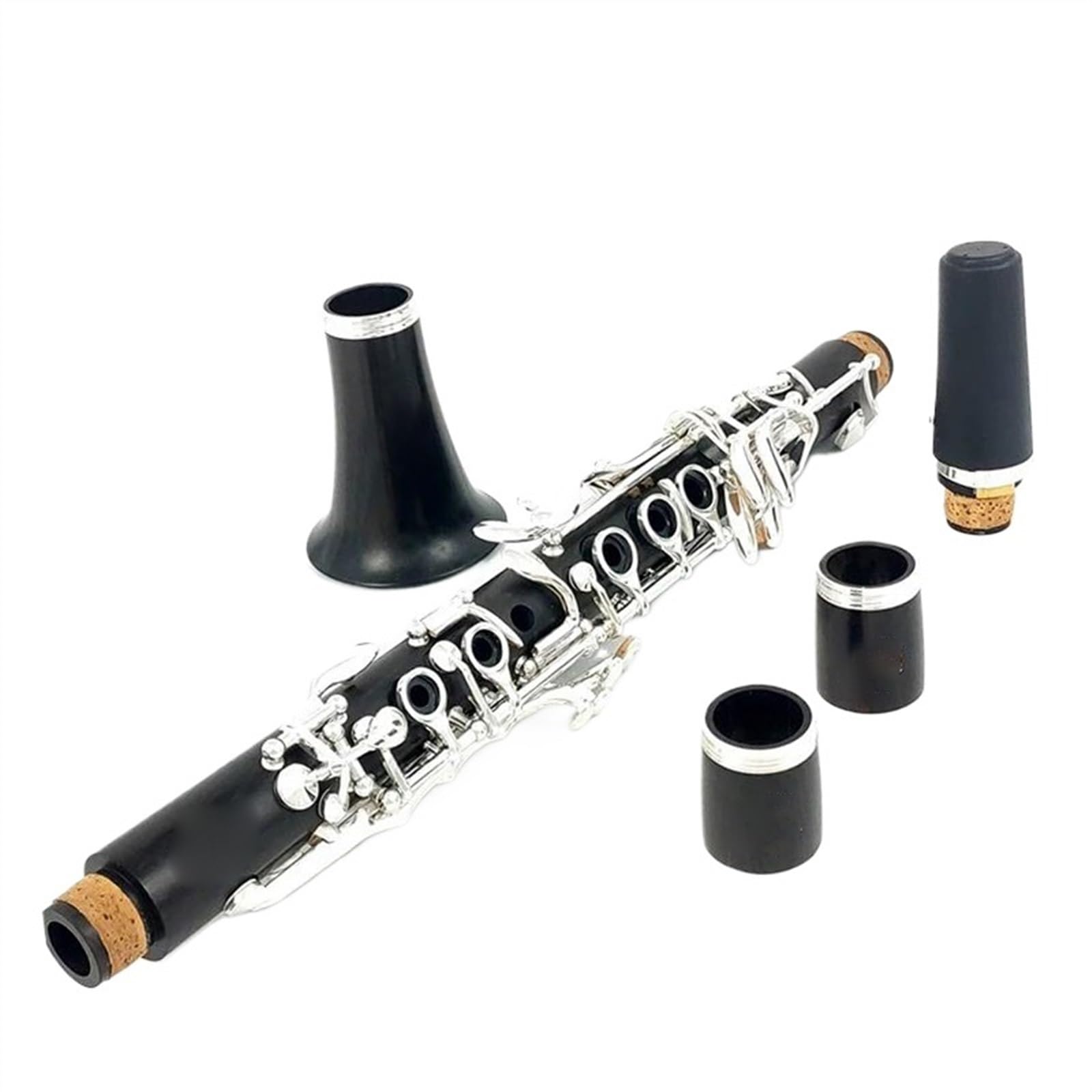 Klarinette Aus Ebenholz Mit Koffer, Versilberte Tasten, Holzinstrument, Ton Eb