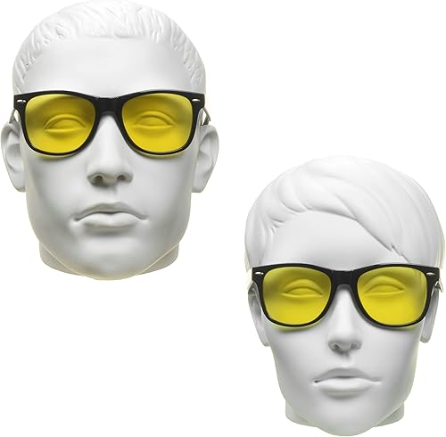 Miniatura 3 de proSPORT Visión nocturna antideslumbrante lente amarilla gafas de sol conducción hombres mujeres aviador metal plástico Marcos