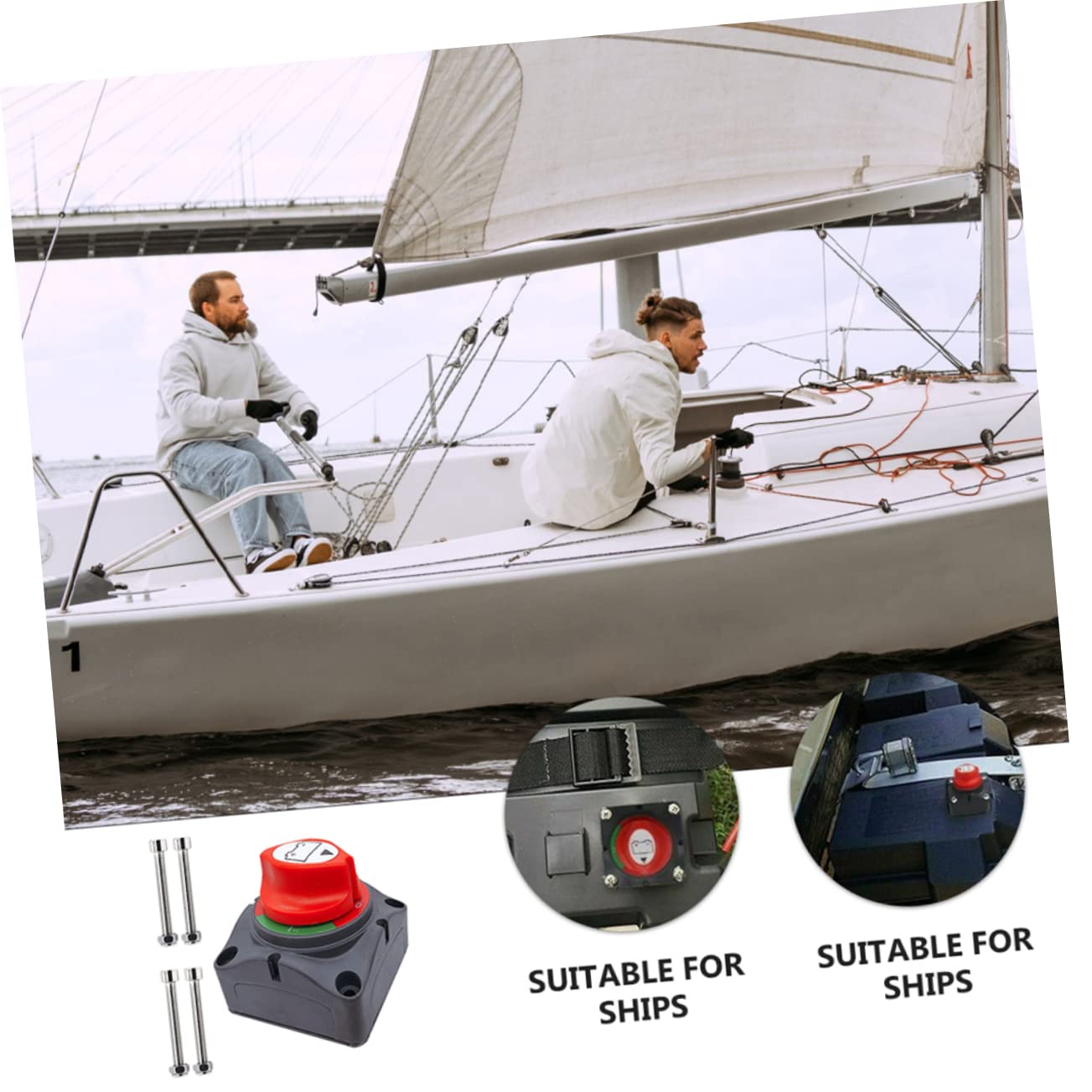 Amosfun Interruttore di Scollegamento Batteria Rotante per Barche Yacht Camper Atv Utv Funzione di Interruzione Isolamento per Alimentazione Camper e Prevenzione Perdite Elettriche
