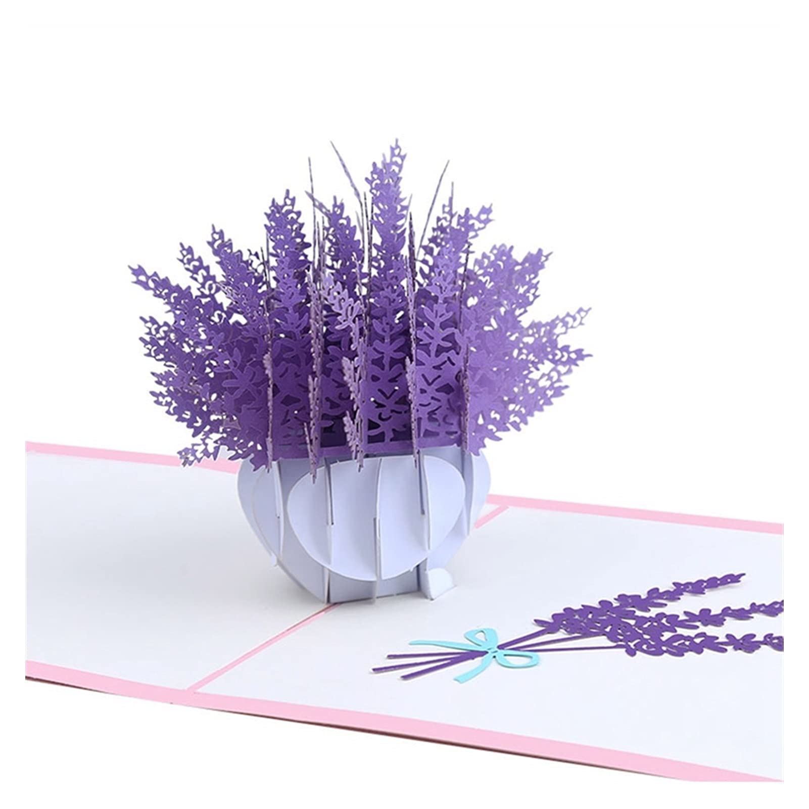 Kartki okolicznościowe 3D Pop Up kartki kwiaty urodziny rocznica prezenty pocztowa kartka klon lawendowy zaproszenia ślubne kartki okolicznościowe kartki urodzinowe karty podarunkowe (Ilość: 10 szt.)