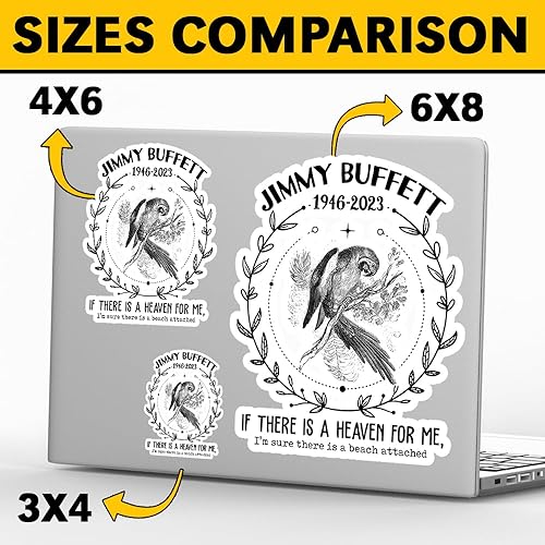 Miniatura 4 de (2 unidades de 3 x 4 pulgadas, 4 x 6 pulgadas, 6 x 8 pulgadas) If There Is A Heaven For Me I'm Sure There Is A Beach Adhesivo adjunto Jimmy Memorial