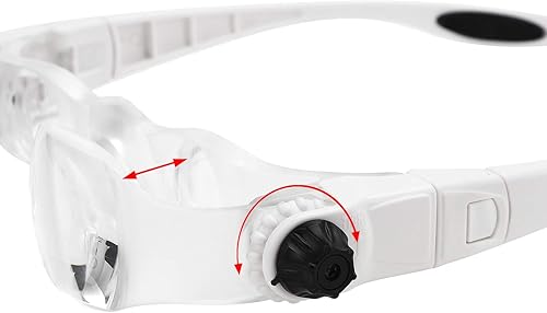 Miniatura 5 de Lupa montada en la cabeza para teléfono móvil TV Lupa de lectura de 1.5X a 3.8X Zoom de 0 a +300 grados Lupa manos libres ajustable para visión de