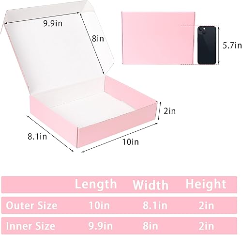 Miniatura 9 de Cajas de envío blancas medianas de 10 x 8 x 2 pulgadas, paquete de 45 cajas de cartón corrugado para embalar regalos de correo de pequeñas empresas