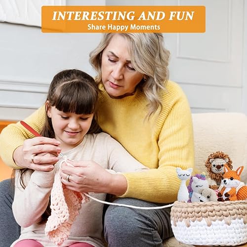 Miniatura 3 de Kit de ganchillo para principiantes, kit de 6 piezas de animales de ganchillo, kit para principiantes de punto para niños con videos paso a paso,