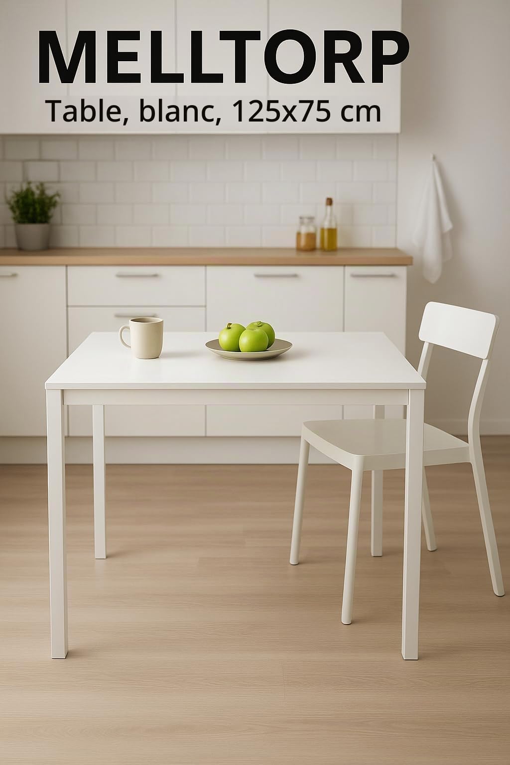 IKEA Melltorp Table 125 x 75 cm White : Amazon.com.be: Home & Kitchen