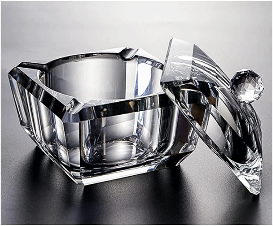 Ashtrays Ashtray Crystal Ashtray Windproof Ash Tray with Lid Luxury Creative Ashtrays Suitable Home Living Room Office Decoration Gift Home Office Patio Decor (Color : A, Size : Quartet)