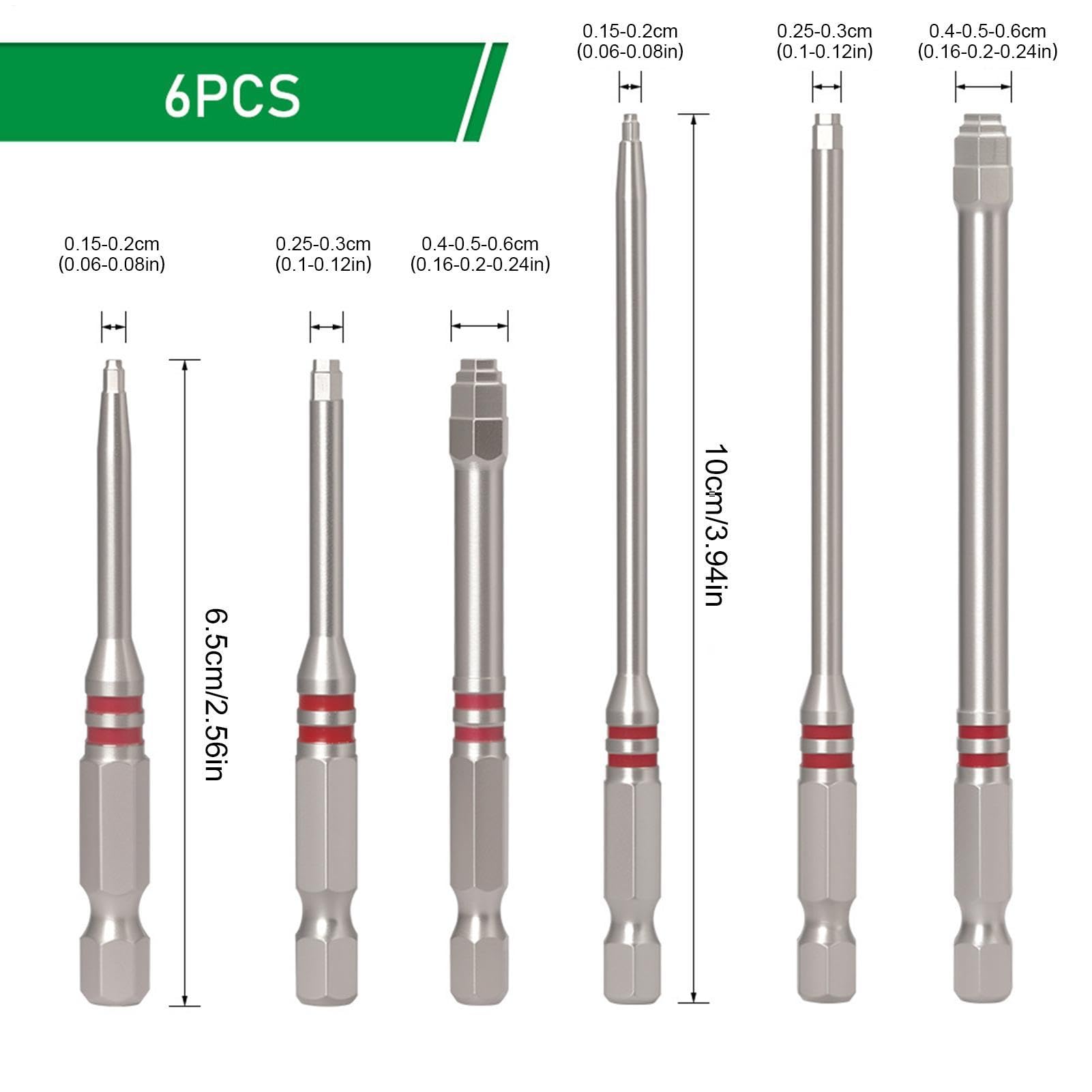 Set di Inserti per Avvitatore 6 Pezzi Utensile Universale A Gambo Esagonale | Set Punte Lunghe Di Sicurezza Per Avvitatore Per Bricolage Miglioramento Casa Elettronica Manutenzione Auto Officina G